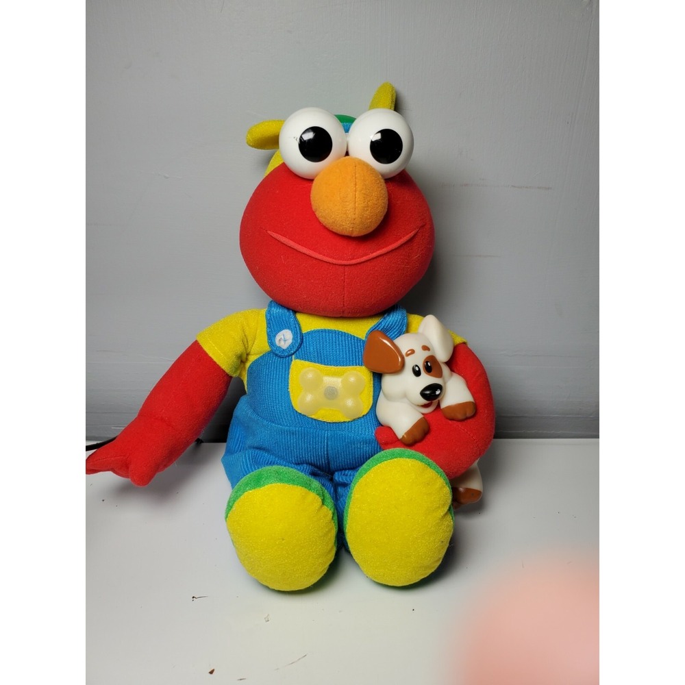 VINTAGEโ 1997 TYCO SESAME STREET 16" MAGIC LIGHTS ELMO,MUSICAL LIGHT UP DOLL-EUC